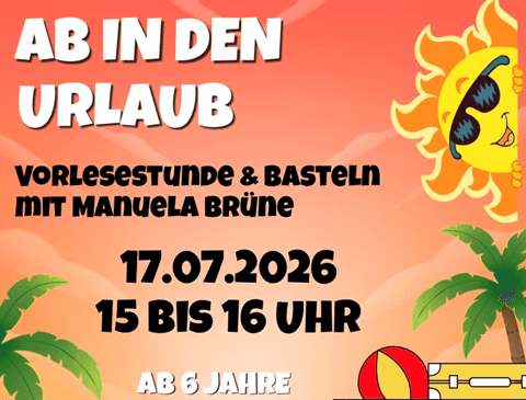 Titelbild für Ab in den Urlaub - Vorlesestunde mit Basteln
