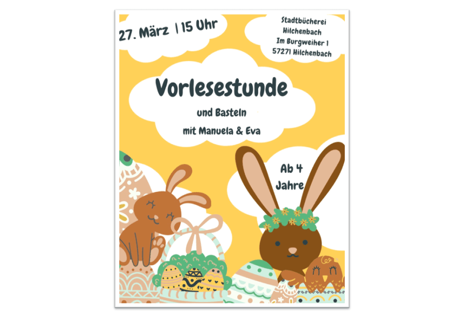 Titelbild für Vorlesestunde (mit Basteln)