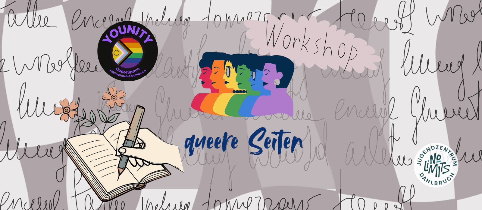 Titelbild für QueerSpace - Schreibworkshop mit Queere Seiten 🏳️‍🌈📝