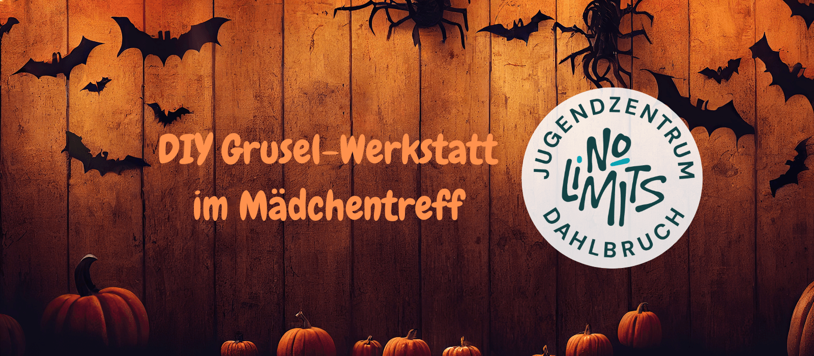 Titelbild für DIY Grusel-Werkstatt im Mädchentreff 🕸️ 🍁Herbstferien🍁